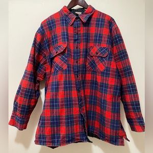 Vintage Men’s Flannel Plaid Shirt Quilted Lining